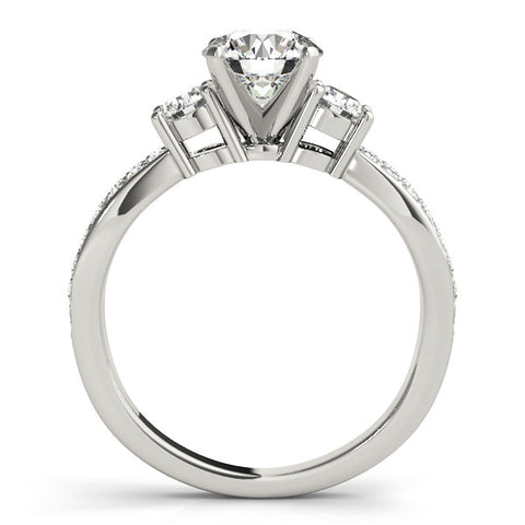 White gold Three-Stone Round Cut Diamond Twist Band with Prong Setting