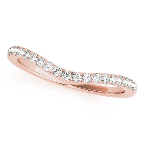 Rose gold Diamond Pavé Curved Wedding Band 1