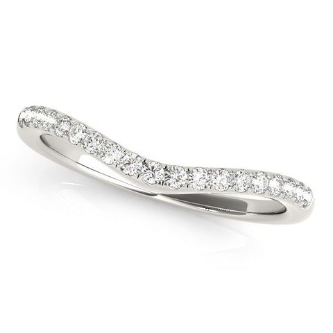 White gold Diamond Pavé Curved Wedding Band 1