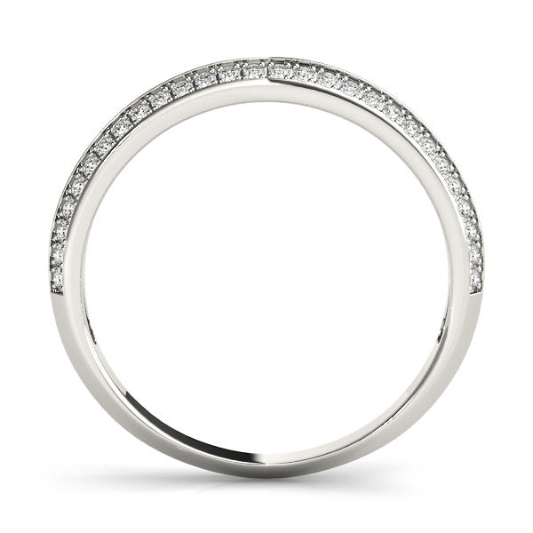 White gold Double Row Pavé Round Diamond Eternity Band with Channel Setting 2