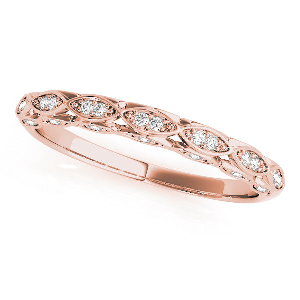 Rose gold Marquise Diamond Pave Eternity Band with Bezel Setting 1