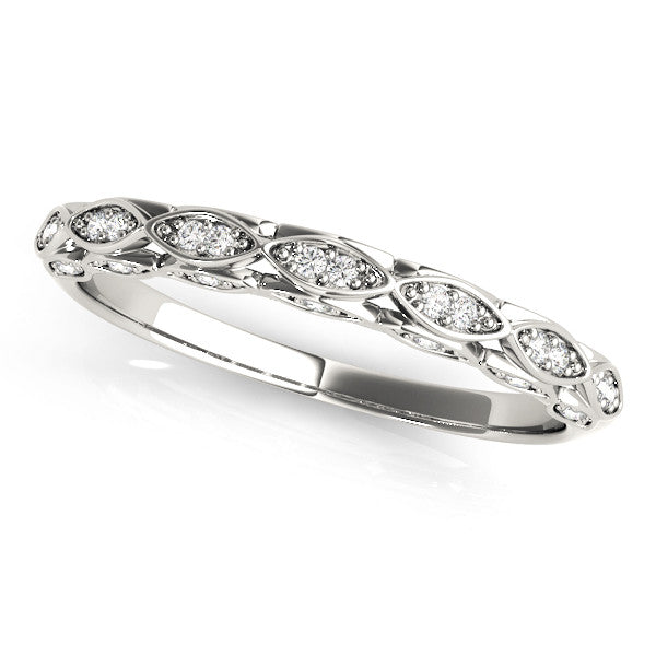 White gold Marquise Diamond Pave Eternity Band with Bezel Setting 1