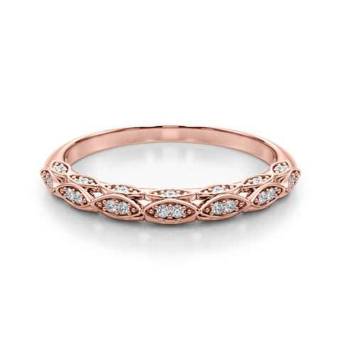 Rose gold Marquise Diamond Pave Eternity Band with Bezel Setting 2