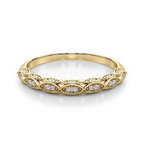 Yellow gold Marquise Diamond Pave Eternity Band with Bezel Setting 2