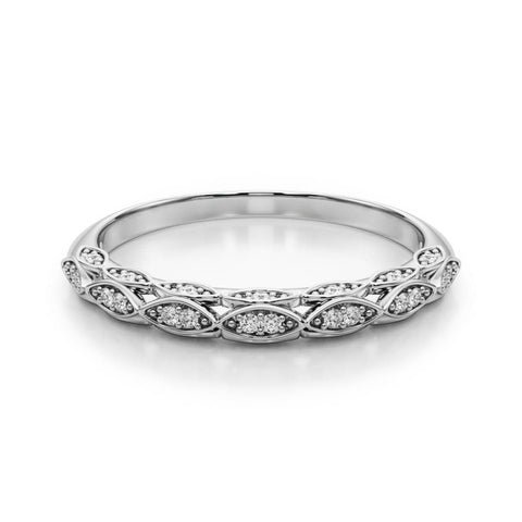 White gold Marquise Diamond Pave Eternity Band with Bezel Setting 2