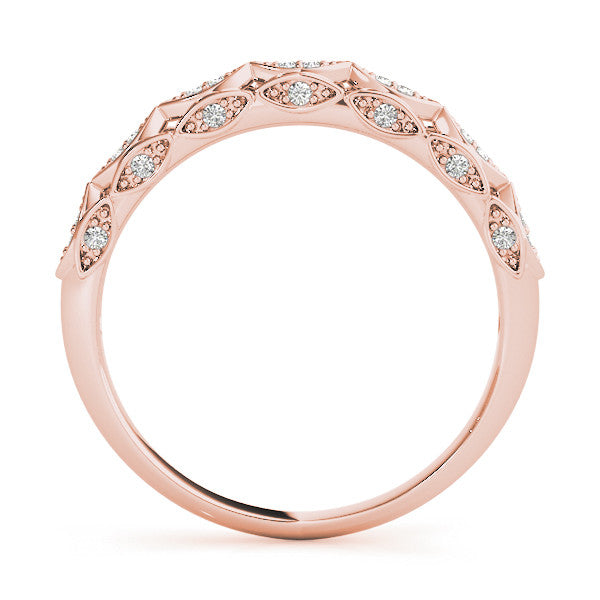 Rose gold Marquise Diamond Pave Eternity Band with Bezel Setting 3