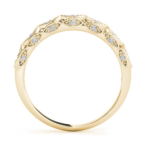 Yellow gold Marquise Diamond Pave Eternity Band with Bezel Setting 3