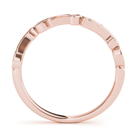 Rose gold Marquise Diamond Leaf Twist Eternity Band with Bezel Setting 2