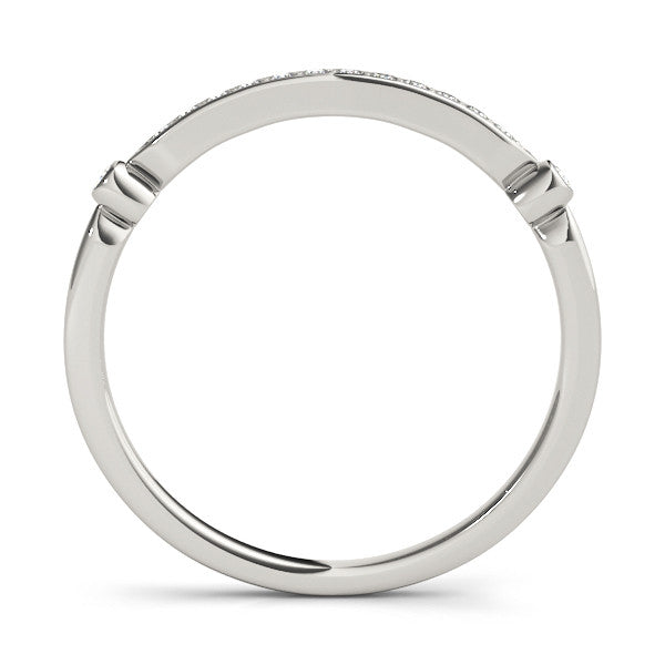 White gold Pavé Round Diamond Bar Station Ring with Channel Setting 2