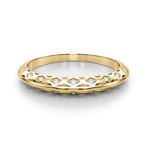 Yellow gold Marquise Diamond Openwork Bangle with Pave Setting 2