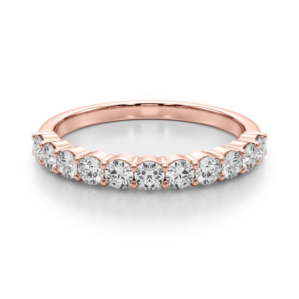 Rose gold Round Diamond Half-Eternity Prong-Set Band 2