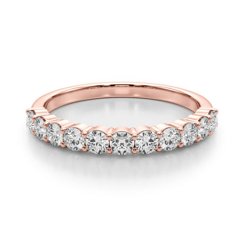 Rose gold Round Diamond Half-Eternity Prong-Set Band 2