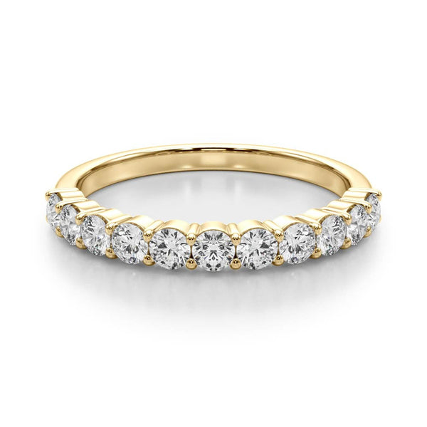 10K Yellow Gold Round Diamond Half-Eternity Prong-Set Band