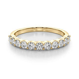14K Yellow Gold Round Diamond Half-Eternity Prong-Set Band