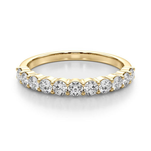 Yellow gold Round Diamond Half-Eternity Prong-Set Band 2