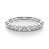 10K White Gold Round Diamond Half-Eternity Prong-Set Band