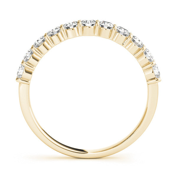Yellow gold Round Diamond Half-Eternity Prong-Set Band 3