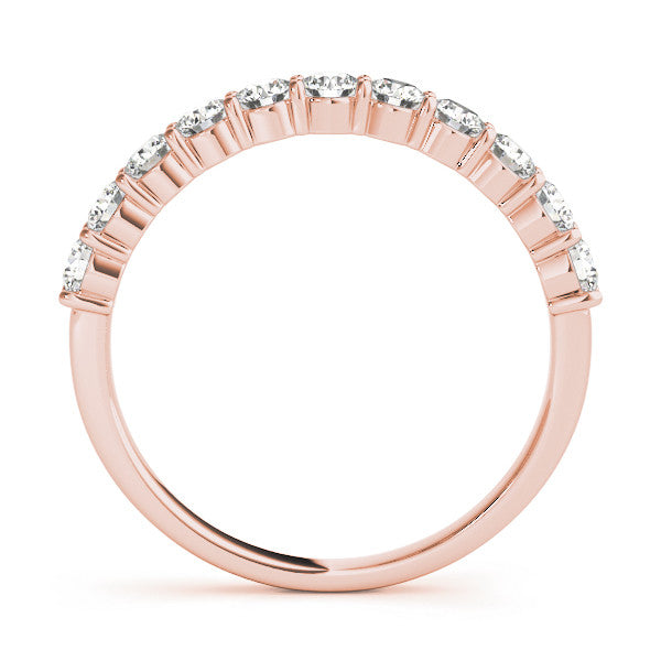 Rose gold Round Diamond Half-Eternity Prong-Set Band 3