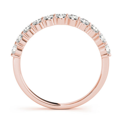 Rose gold Round Diamond Half-Eternity Prong-Set Band 3