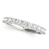 10K White Gold Round Diamond Half-Eternity Prong-Set Band