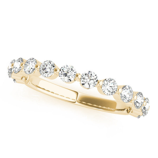 Yellow gold Round Diamond Eternity Band with Shared Prong Setting 1