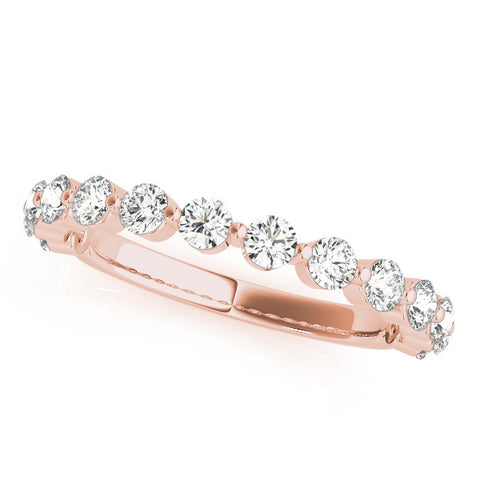 Rose gold Round Diamond Eternity Band with Shared Prong Setting 1