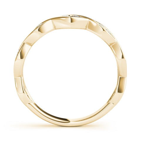 Yellow gold Round Diamond Twist Eternity Band with Bezel Setting 2