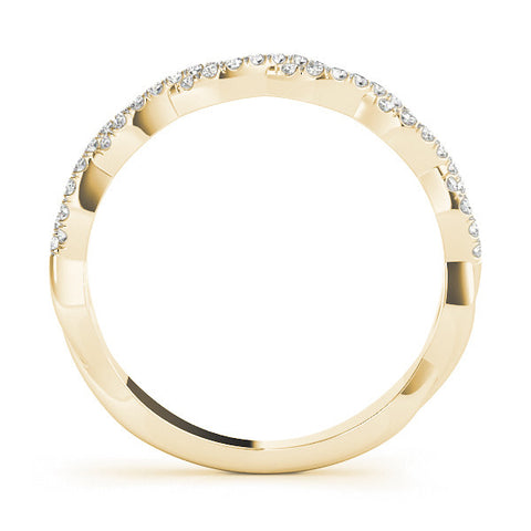 Yellow gold Twisted Diamond Pavé Round Eternity Band with Shared Prong Setting 3