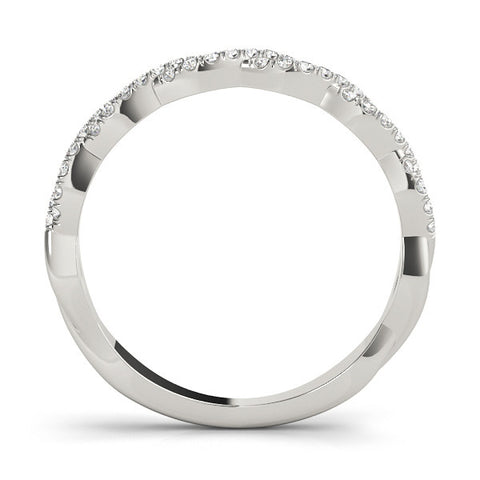 White gold Twisted Diamond Pavé Round Eternity Band with Shared Prong Setting 3