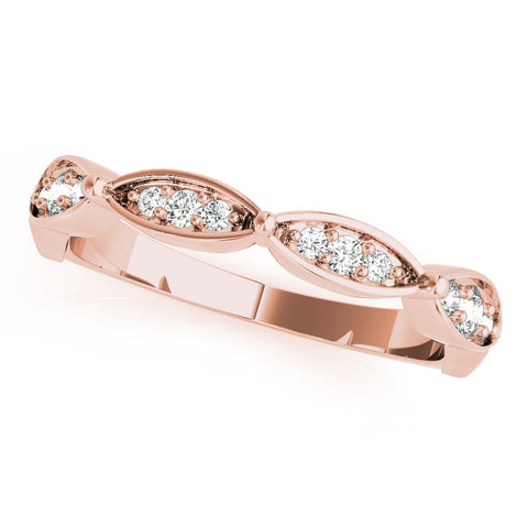 Rose gold Marquise Diamond Pavé Eternity Band with Bezel Setting 1