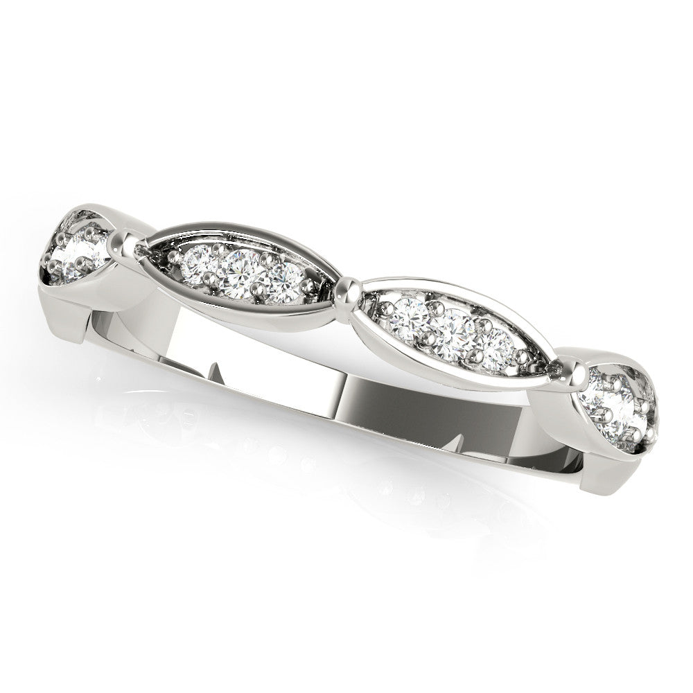 White gold Marquise Diamond Pavé Eternity Band with Bezel Setting 1