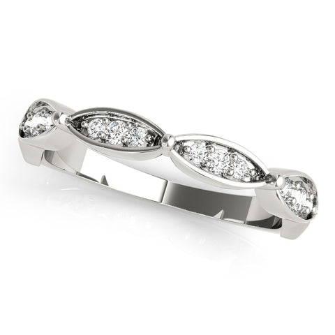 White gold Marquise Diamond Pavé Eternity Band with Bezel Setting 1