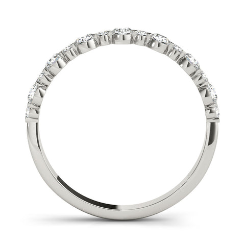 White gold Round Diamond Scalloped Prong Set Eternity Band 2