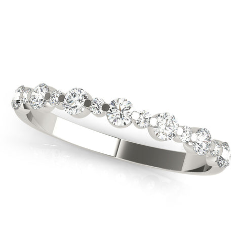 White gold Round Diamond Scalloped Prong Set Eternity Band 1