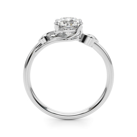 White gold Round Solitaire Twist Band with Four-Prong Setting