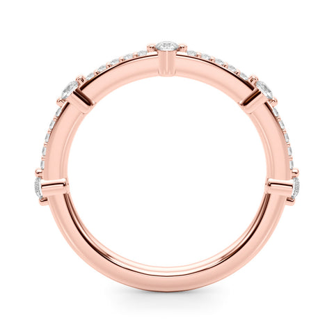 Rose gold Round Diamond Pavé Eternity Band with Prong Setting 2