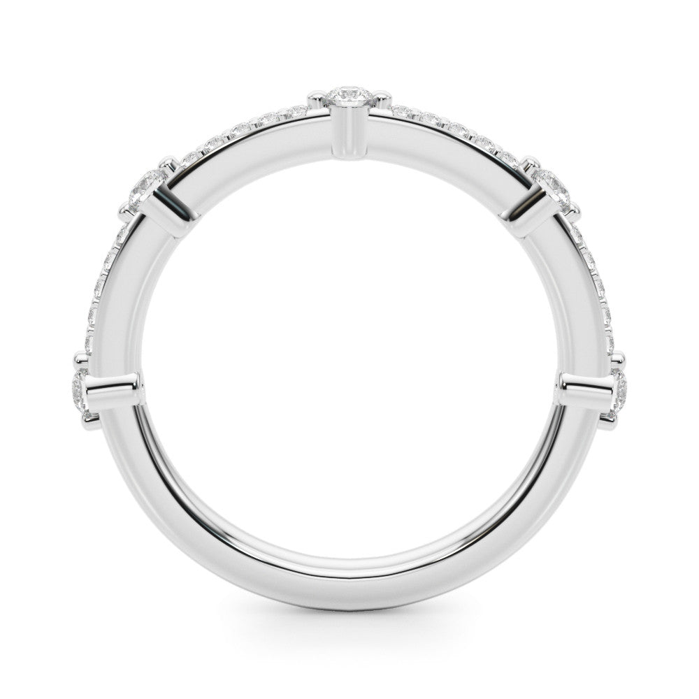 White gold Round Diamond Pavé Eternity Band with Prong Setting 2