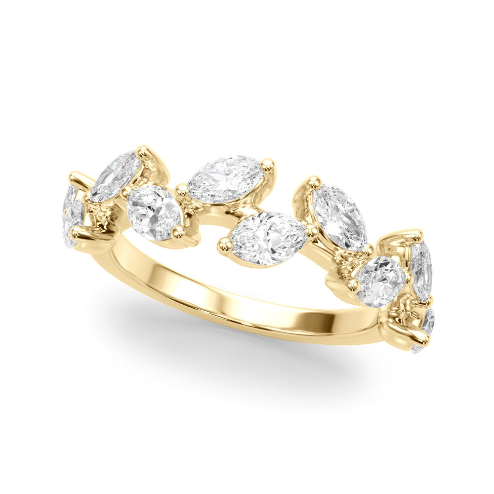 Yellow gold Marquise Diamond Eternity Band with Shared Prong Setting 1