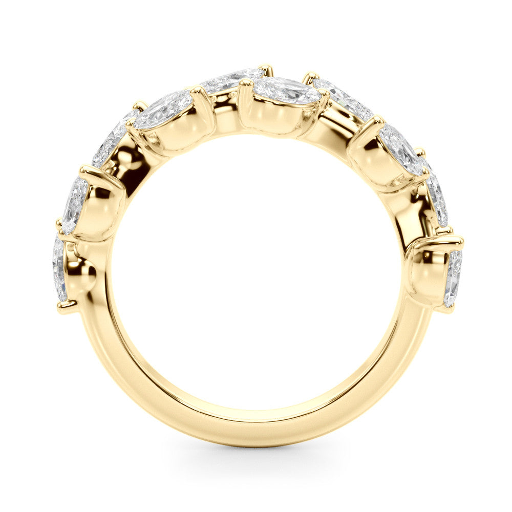 Yellow gold Marquise Diamond Eternity Band with Shared Prong Setting 2