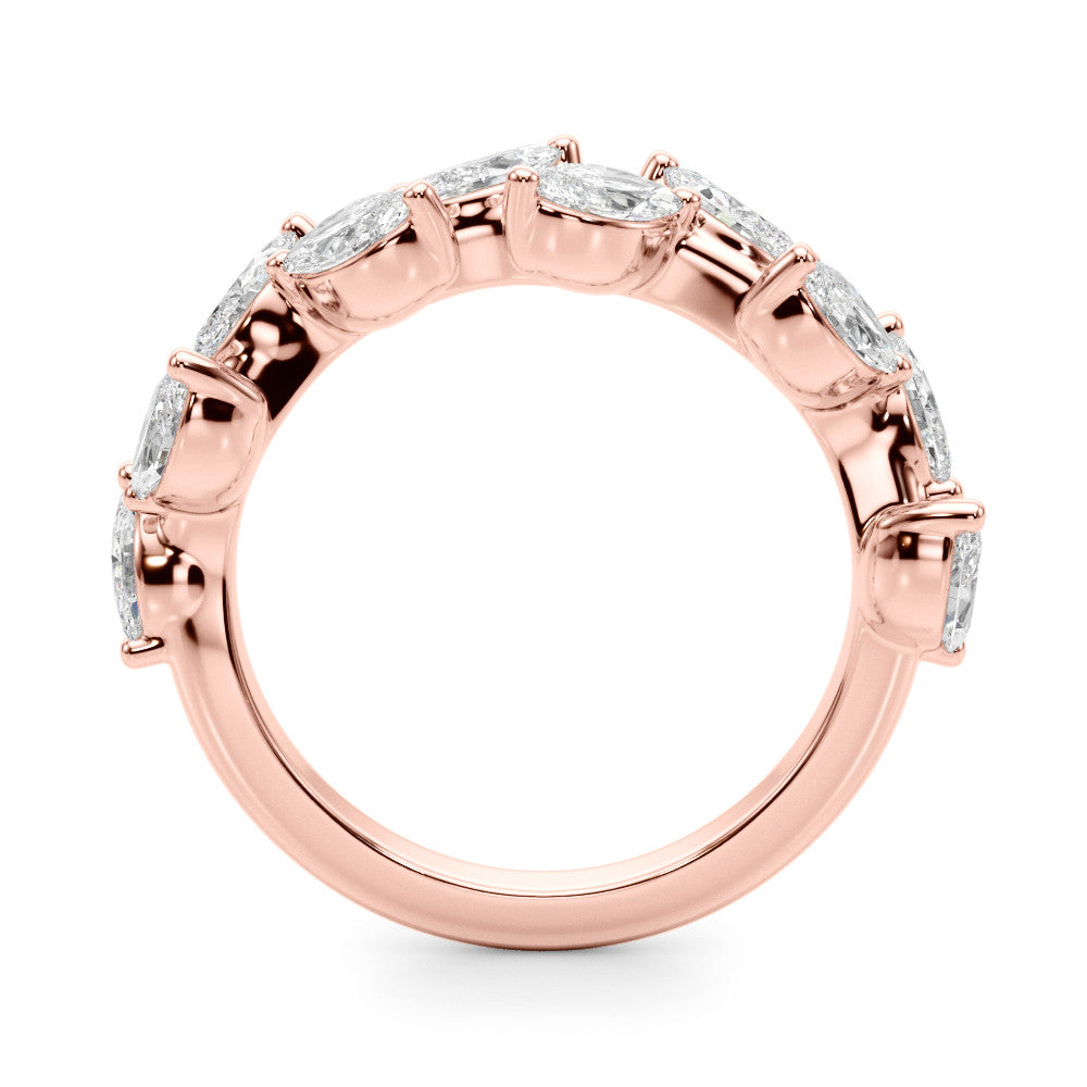 Rose gold Marquise Diamond Eternity Band with Shared Prong Setting 2