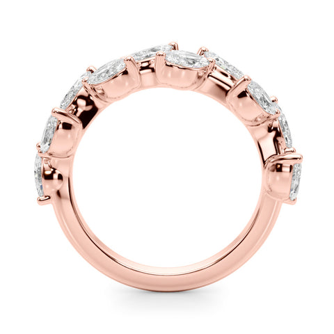 Rose gold Marquise Diamond Eternity Band with Shared Prong Setting 2