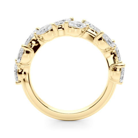 Yellow gold Marquise Diamond Eternity Band with Shared Prong Setting 2