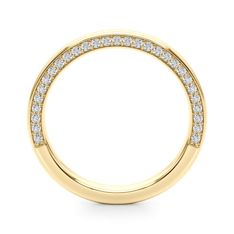 Yellow gold Pavé Round Diamond Channel-Set Platinum Band 2