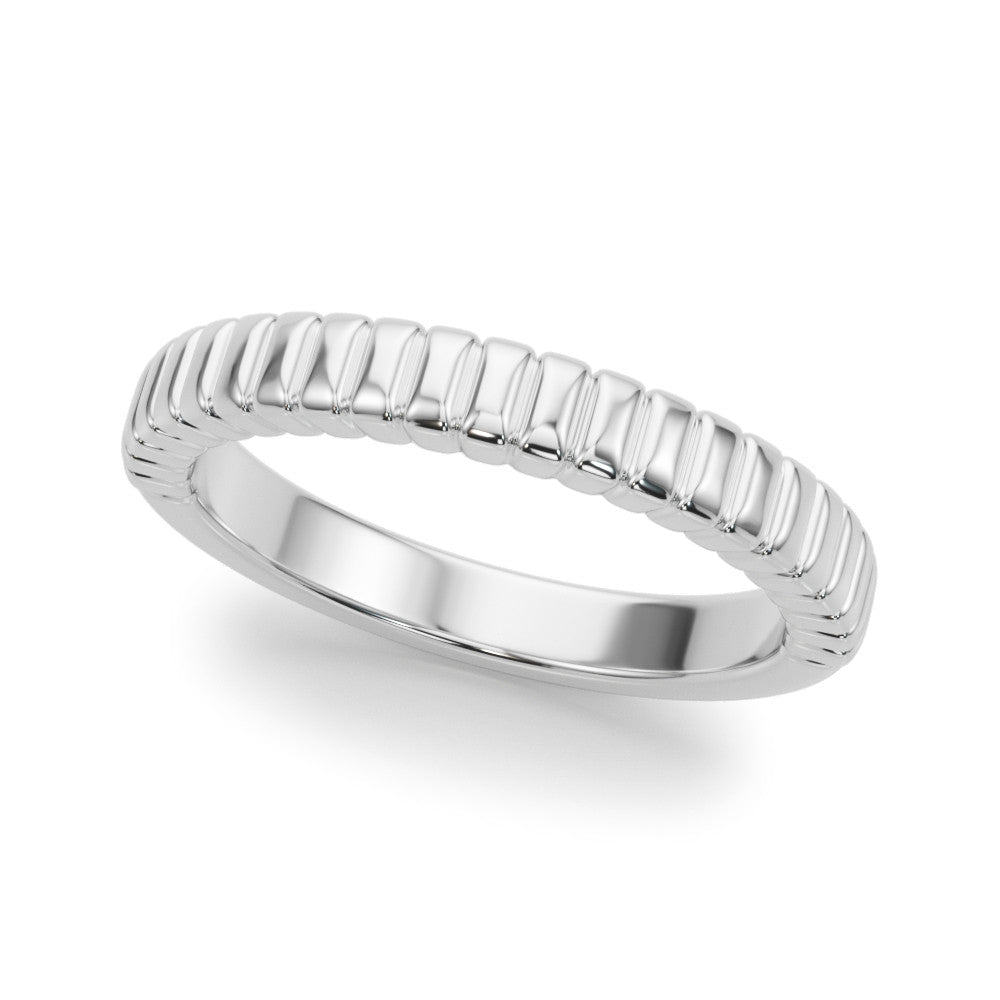 White gold White Gold Ribbed Eternity Band 1