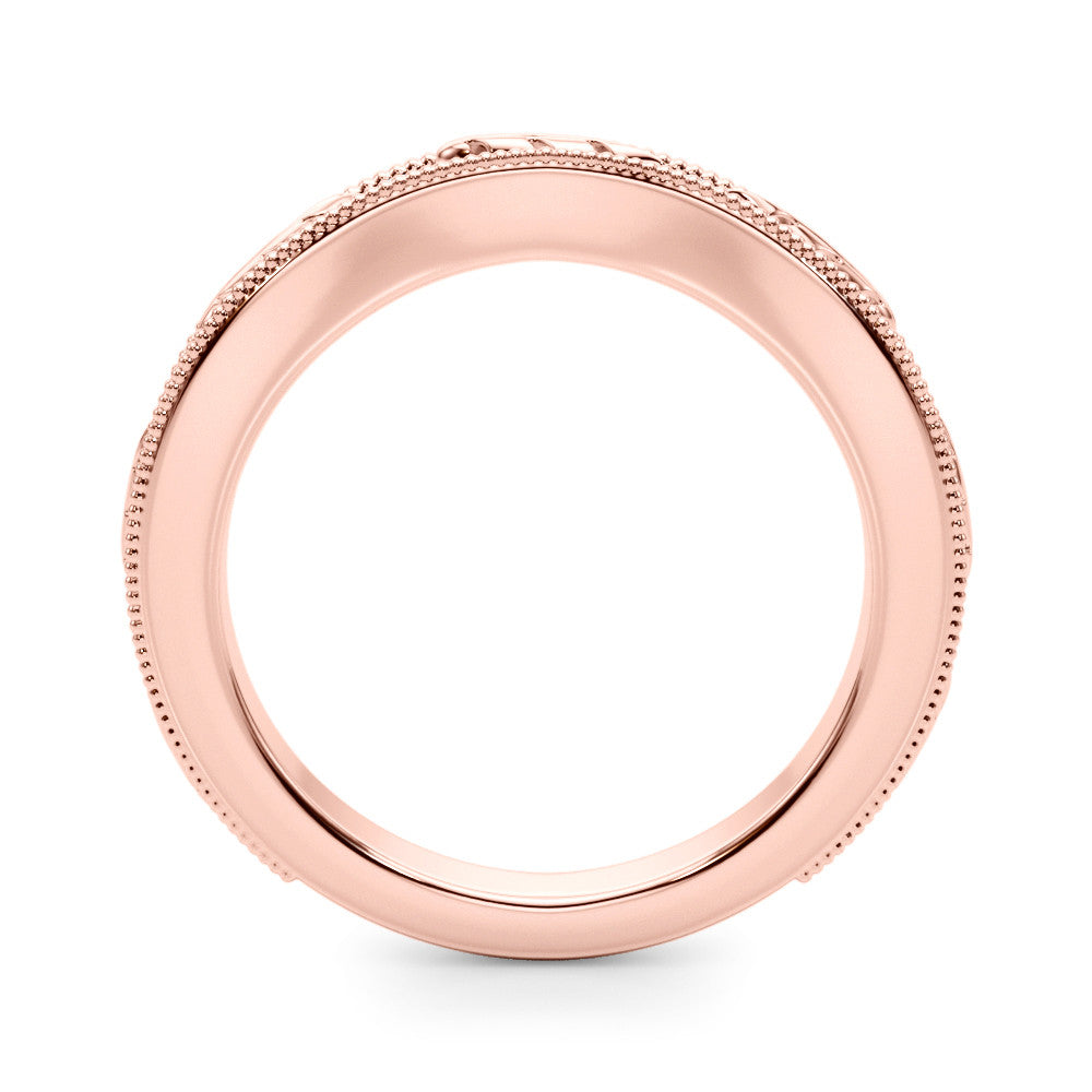 Rose gold Milgrain Bezel Set Round Diamond Eternity Band 2