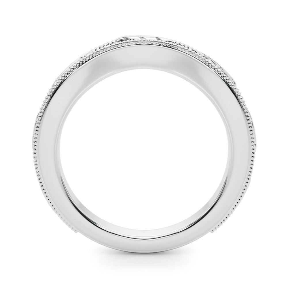 White gold Milgrain Bezel Set Round Diamond Eternity Band 2