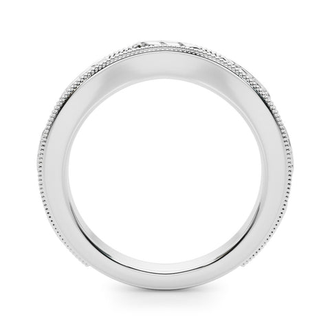 White gold Milgrain Bezel Set Round Diamond Eternity Band 2