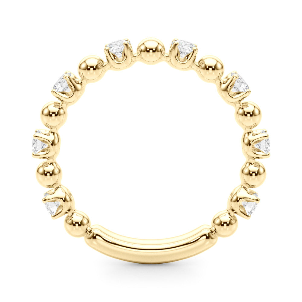 Yellow gold Round Bezel Set Diamond Eternity Band with Prong Setting 2