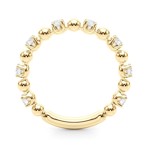 Yellow gold Round Bezel Set Diamond Eternity Band with Prong Setting 2