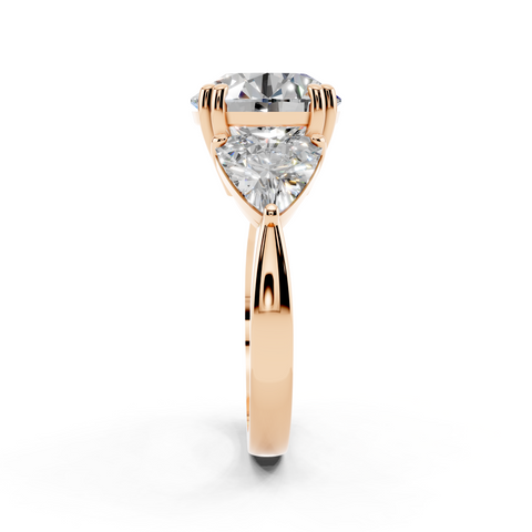 Rose gold Round Brilliant and Trilliant Diamond Three-Stone Ring